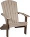 LuxCraft LuxCraft Recycled Plastic Lakeside Adirondack Chair With Cup Holder Weather Wood on Chestnut Brown Adirondack Deck Chair LACWWCBR