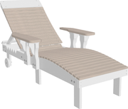 LuxCraft LuxCraft Recycled Plastic Lounge Chair Birch On White Adirondack Deck Chair PLCCBIRCHW