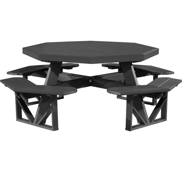LuxCraft LuxCraft Recycled Plastic Octagon Picnic Table Black Tables POPTBK