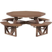 LuxCraft LuxCraft Recycled Plastic Octagon Picnic Table Chestnut Brown Tables POPTCBR