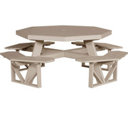 LuxCraft LuxCraft Recycled Plastic Octagon Picnic Table Weatherwood Tables POPTWW