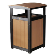 LuxCraft LuxCraft Recycled Plastic Trash Can Cedar On Black Accessories PTCCB