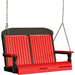 LuxCraft LuxCraft Red Classic Highback 4ft. Recycled Plastic Porch Swing Red On Black Porch Swing 4CPSRB