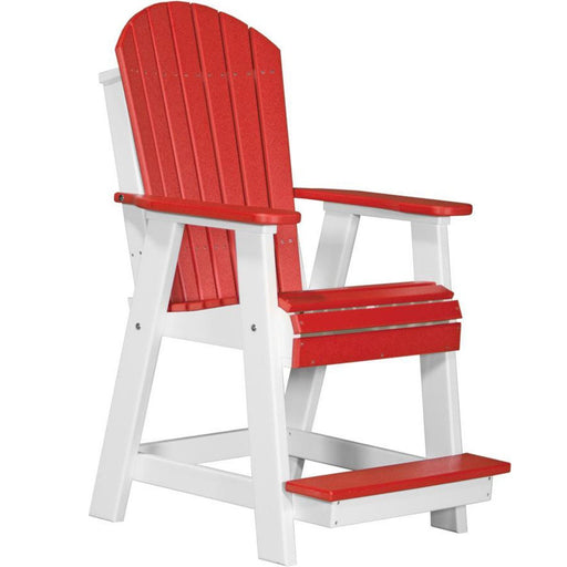 LuxCraft LuxCraft Red Recycled Plastic Adirondack Balcony Chair Red On White Adirondack Chair PABCRW
