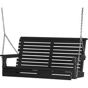 LuxCraft Rollback 4ft. porch swing in black