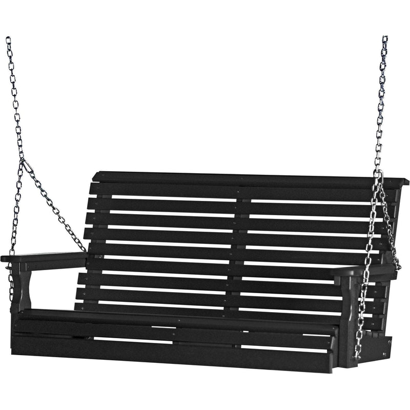 LuxCraft Rollback 4ft. porch swing in black