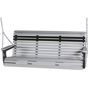 LuxCraft Rollback 5ft. porch swing in dove gray on black