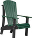 LuxCraft LuxCraft Royal Recycled Plastic Adirondack Chair With Cup Holder Green on Black Adirondack Deck Chair RACGB