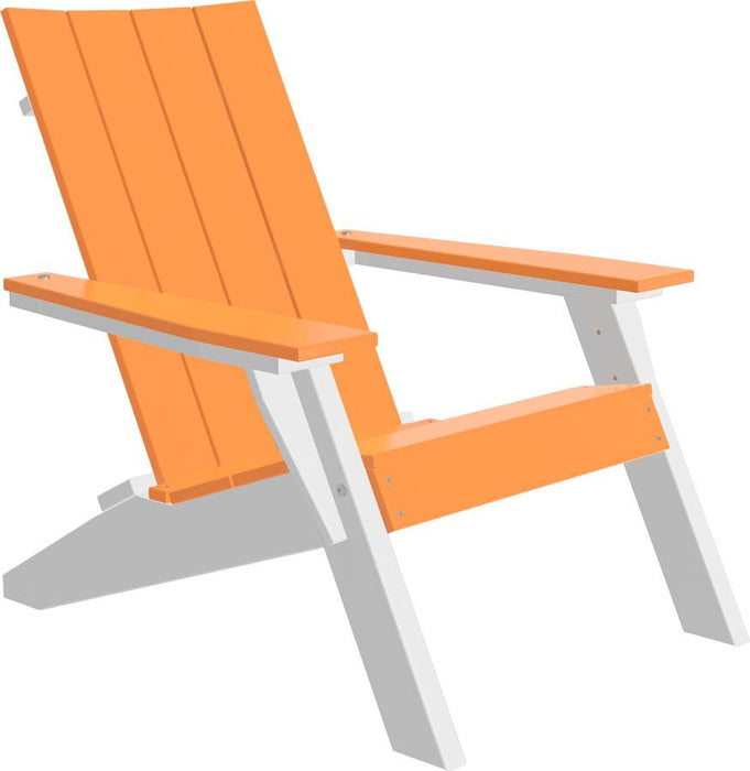 LuxCraft Luxcraft Tangerine Urban Adirondack Chair Tangerine on White Adirondack Deck Chair UACTW