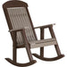 LuxCraft LuxCraft Weatherwood Classic Traditional Recycled Plastic Porch Rocking Chair (2 Chairs) Weatherwood On Chestnut Brown Rocking Chair PPRWWCBR