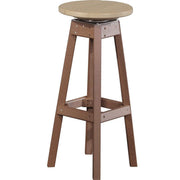 LuxCraft LuxCraft Weatherwood Recycled Plastic Bar Stool Weatherwood On Chestnut Brown Stool PBSWWCBR