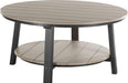 LuxCraft LuxCraft Weatherwood Recycled Plastic Deluxe Conversation Table With Cup Holder Weatherwood on Black Conversation Table PDCTWWB