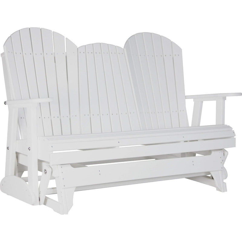 LuxCraft LuxCraft White 5 ft. Recycled Plastic Adirondack Outdoor Glider White Adirondack Glider 5APGW