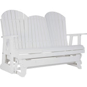LuxCraft LuxCraft White 5 ft. Recycled Plastic Adirondack Outdoor Glider With Cup Holder White Adirondack Glider 5APGW