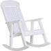 LuxCraft LuxCraft White Classic Traditional Recycled Plastic Porch Rocking Chair (2 Chairs) With Cup Holder White Rocking Chair PPRW