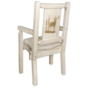 Montana Woodworks Homestead Captain's Chair w/ Laser Engraved Design Ready to Finish / Elk Dining, Kitchen, Home Office MWHCCASCNLZELK 661890427546