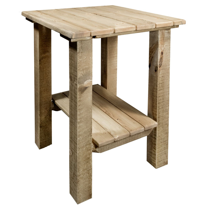 Montana Woodworks Homestead Exterior End Table Exterior Stain Outdoor MWHCENSSL 661890424859