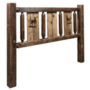 Montana Woodworks Homestead Headboard w/ Laser Engraved Design Stain & Clear Lacquer Finish Elk / Twin Beds MWHCTHBSLLZELK 661890425825