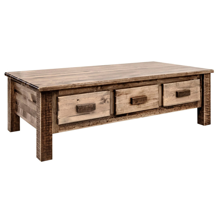 Montana Woodworks Homestead Large Coffee Table w/ 6 Drawers Stained & Lacquered Living Area, Home Office MWHCCT6DSL 661890470979