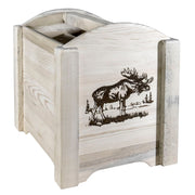 Montana Woodworks Homestead Magazine Rack w/ Laser Engraved Design Ready to Finish / Moose Living Area, Office, Bedroom MWHCMAGLZMOOSE 661890461557