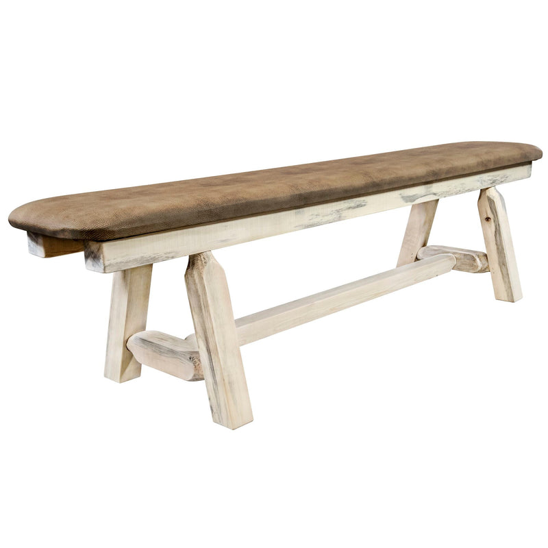 Montana Woodworks Homestead Plank Style Bench 6 Foot w/ Buckskin Upholstery Ready to Finish Dining, Kitchen, Bedroom MWHCPSB6BUCK 661890469263