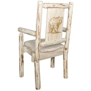 Montana Woodworks Montana Captain's Chair w/ Laser Engraved Design Lacquered / Bear Dining, Kitchen, Home Office MWCASCNVLZBEAR 661890427409