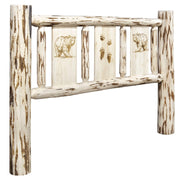 Montana Woodworks Montana Headboard w/ Laser Engraved Design Clear Lacquer Finish Bear / King Beds MWKHBVLZBEAR 661890429625