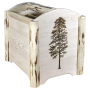 Montana Woodworks Montana Magazine Rack w/ Laser Engraved Design Ready to Finish / Pine Living Area, Office, Bedroom MWMAGLZPINE 661890461588