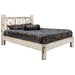 Montana Woodworks Montana Platform Bed w/ Laser Engraved Design Clear Lacquer Finish Wolf / Twin Beds MWPBTVLZWOLF 661890434247