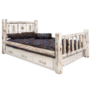 Montana Woodworks Montana Storage Bed w/ Laser Engraved Design Ready to Finish Pine Tree / Queen Beds MWSBQLZPINE 661890433097