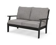 Polywood Polywood Black Braxton Deep Seating Settee Black / Grey Mist Seating Sets 4502-BL145980 190609139611
