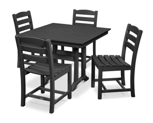 Polywood Polywood Black La Casa Cafš 5-Piece Farmhouse Trestle Side Chair Dining Set Black Dining Sets PWS438-1-BL 190609083679