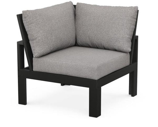 Polywood Polywood Black Modular Corner Chair Black / Grey Mist Sectional Corner Chair 4604-BL145980 190609136009