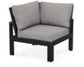 Polywood Polywood Black Modular Corner Chair Black / Grey Mist Sectional Corner Chair 4604-BL145980 190609136009