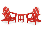 Polywood Polywood Classic Folding Adirondack 3-Piece Set Sunset Red Adirondack Chair PWS214-1-SR 845748070911