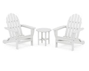 Polywood Polywood Classic Folding Adirondack 3-Piece Set White Adirondack Chair PWS214-1-WH 845748071222