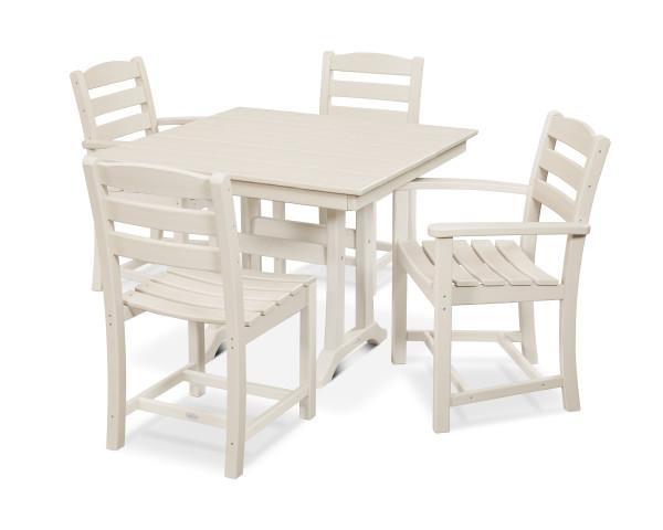 Polywood Polywood La Casa Cafš 5-Piece Farmhouse Trestle Dining Set Sand Dining Sets PWS436-1-SA 190609083471