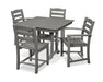 Polywood Polywood La Casa Cafš 5-Piece Farmhouse Trestle Dining Set Slate Grey Dining Sets PWS436-1-GY 190609083457