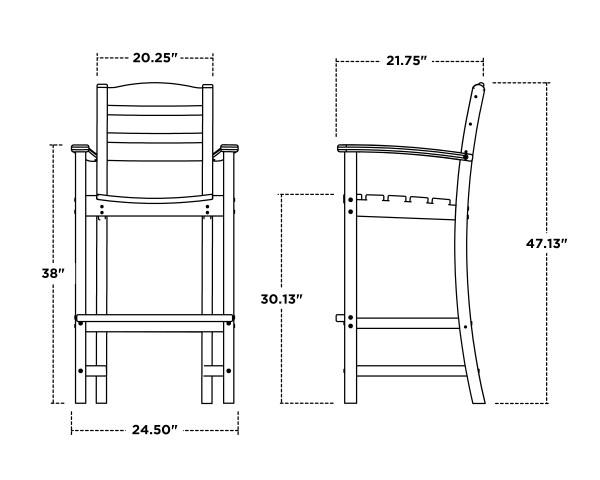 Polywood Polywood La Casa Cafš Bar Arm Chair Arm Chair