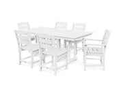 Polywood Polywood Lakeside 7-Piece Farmhouse Dining Set White Dining Sets PWS516-1-WH 190609143700