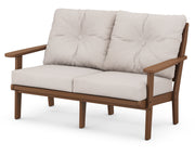 Polywood Polywood Lakeside Deep Seating Loveseat Teak / Dune Burlap Loveseat 4412-TE145999 190609136955