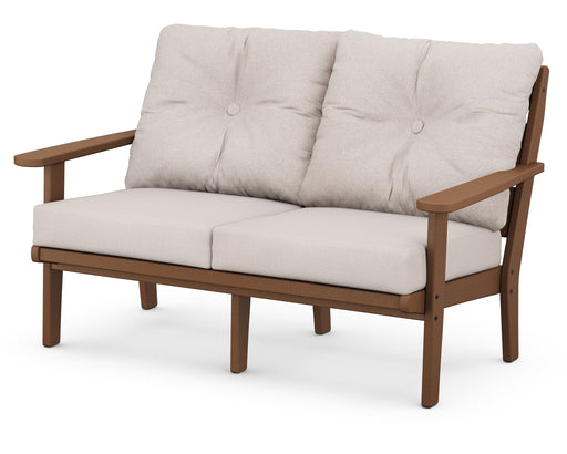 Polywood Polywood Lakeside Deep Seating Loveseat Teak / Dune Burlap Loveseat 4412-TE145999 190609136955