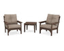 Polywood Polywood Mahogany Vineyard 3-Piece Deep Seating Set Mahogany / Spiced Burlap Seating Sets PWS402-2-MA146010 190609171949