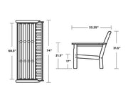 Polywood Polywood Mahogany Vineyard Deep Seating Sofa Mahogany / Spiced Burlap Sofa GN69MA-146010 190609138836