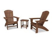 Polywood Polywood Nautical 3-Piece Curveback Adirondack Set Teak Adirondack Chair PWS419-1-TE 190609071645