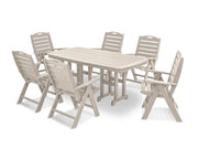Polywood Polywood Nautical 7-Piece Dining Set Sand Dining Sets PWS125-1-SA 845748073820