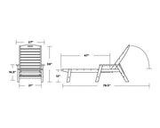 Polywood Polywood Nautical Chaise with Arms Chaise Lounger