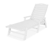 Polywood Polywood Nautical Chaise with Arms White Chaise Lounger NCC2280WH 845748001779
