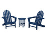 Polywood Polywood Navy Classic Adirondack 3-Piece Set Navy Adirondack Chair PWS417-1-NV 190609098505