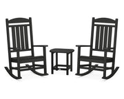Polywood Polywood Presidential Rocker 3-Piece Set Black Rocking Chair PWS166-1-BL 845748070720